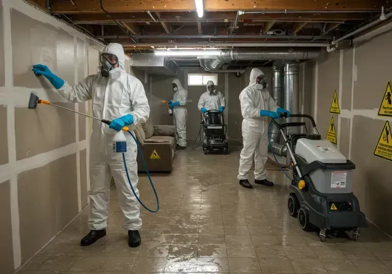 Basement Moisture Removal and Structural Drying process in Bordentown, NJ